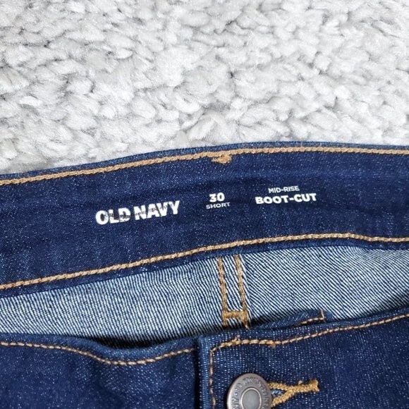 Old Navy 30 Short Mid Rise Boot Cut Jeans Women's Plus Size Bootcut Dark Wash - Picture 8 of 10